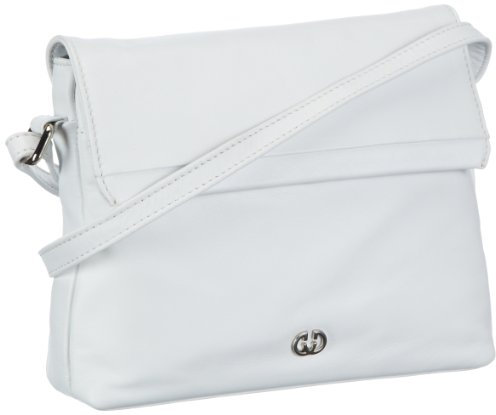 Gerry Weber - Piacenza Schultertasche für Damen, dezente Damenhandtasche für überall, in Weiß mit Logoprägung auf der Vorderseite