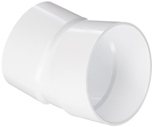 Spears P324 Series PVC DWV Pipe Fitting, 1/16 Bend, Elbow, 8 Hub