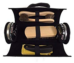 Tarrago | Travel Kit | Kit De Viaje para el Cuidado del Calzado | 2 Betunes, 3 Cepillos, 1 Gamuza y 1 Calzador