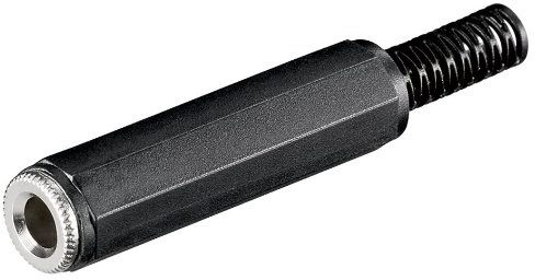 5er Set Klinkenkupplung 6,3mm Stereo Standardausführung Plastikausführung mit Knickschutz