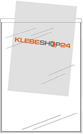 KLEBESHOP24 Selbstklebetaschen, schmale Seite offen, DIN A5 100 Stück | Klarsichthüllen zum Kleben, Sichthüllen selbstklebend transparent