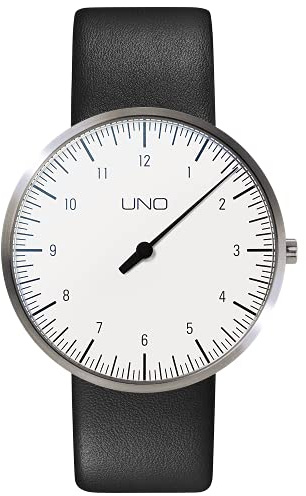 botta UNO Einzeigeruhr - Das Original - Schweizer Quarzwerk, Tri-Titan-Gehäuse, Saphirglas, Lederarmband - Made in Germany (Herren Damen, 40 mm)