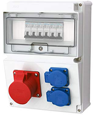 Wandverteiler CEE 16A 230V Stromverteiler Baustromverteiler Verteiler Feuchtraumverteiler 2-5