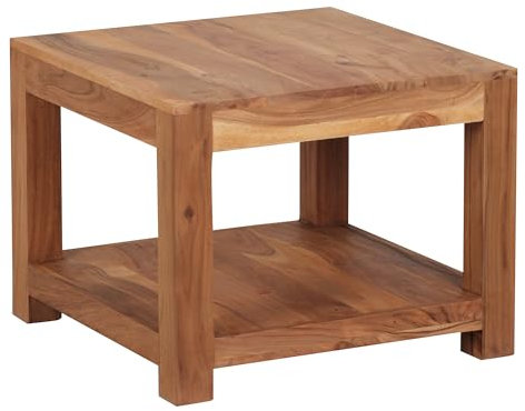 FineBuy Couchtisch Massiv-Holz 60 x 60 cm Wohnzimmer-Tisch Design braun Landhaus-Stil Beistelltisch Natur-Produkt Wohnzimmermöbel Unikat modern Massivholzmöbel Echtholz rechteckig