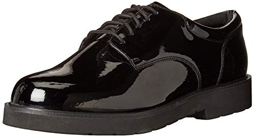 Bates Men's Hi Gloss Uniform Oxford, Black, 10 M US