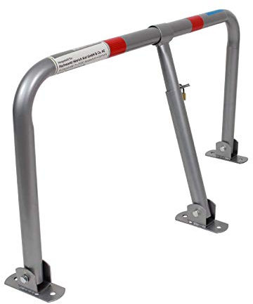 TrutzHolm® Profi Parkplatzsperre Parkplatzbügel Sperrbügel Parkplatzblockierer klappbar umlegbar Parkbügel Poller Vorhängeschloss mit 3 Schlüsseln