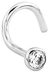 amor Nasenpiercing für Damen, Sterling Silber 925, Zirkonia