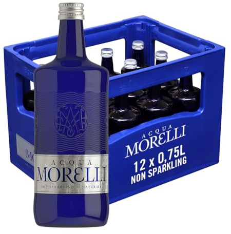ACQUA MORELLI Stilles Mineralwasser ohne Kohlensäure - 12x0,75l Glas | Naturreines stilles Wasser aus Italien in stilvollen Glasflaschen, reiner Geschmack, ideal für Tisch und Gastronomie