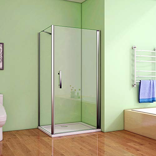 Duschkabine 70x80cm Duschabtrennung Duschtür Drehtür Duschwand Seitenwand NANO Glas 195cm