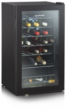 SEVERIN Weinkühlschrank, Weinkühler für 33 Flaschen, stufenlos einstellbare Temperatur; Elegantes und praktisches Design, 95 L Nutzinhalt, schwarz, KS 9894