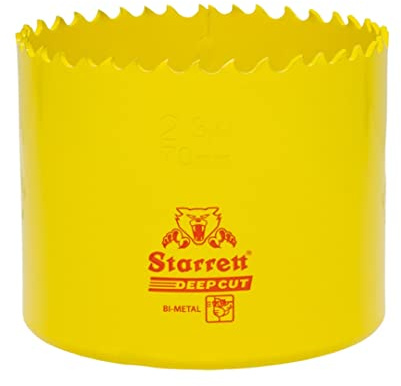 Starrett Tiefschnitt-Lochsäge - DCH0234 Hochleistungs-Bimetall mit zusätzlichen Kobalt-HSS-Zähnen - für Metalle, Holz, Gusseisen, Glasfaser-Kunststoffe - 70 mm