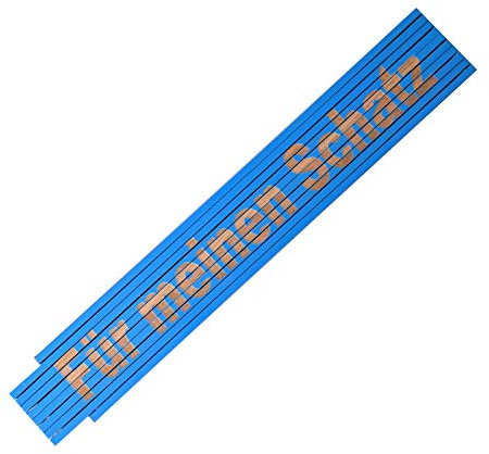 TE-Trend Zollstock mit Gravur personalisierter Meterstab 2m Gliedermaßstab Meter Metermaß Für meinen Schatz Blau