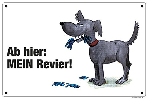 Schild Ab hier - mein Revier Hund schwarz