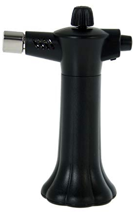 DONREGALOWEB Chalumeau de cuisine en métal et acrylique à gaz décoré de couleur noire