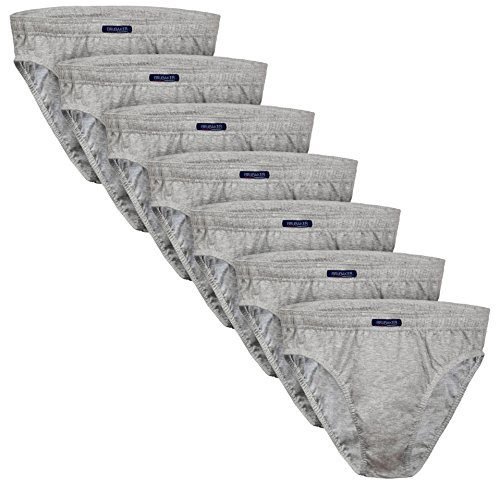 7-Pack BRUBAKER Mäns Slip - Bomull/Syntetfiberblandning - Kalsonger - Grå - Storlek L