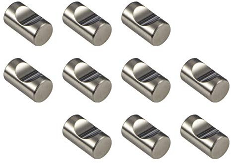 Gedotec Moderner Möbelknopf Edelstahl Türknopf für Schubladen - Lina | Schrank-Knopf für Schranktüren | Edelstahl matt gebürstet | Höhe 20 mm | Knauf-Ø 12 mm | 10 Stück - Design Kommoden-Knöpfe rund