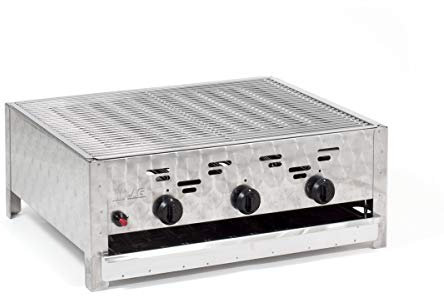 Gasgrill 3-flammiger Edelstahl-Brenner 11kW mit Grillrost, Gastrobräter Profigrill Verein