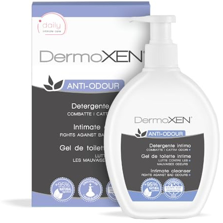 DERMOXEN Gel Intime Femme Anti Odeur, pour Candidose, Incontinence et Règles. Savon Intime Femme aux Fibres Prébiotiques, Citron & Mélisse. Hygiène Intime Féminine. 200 ml