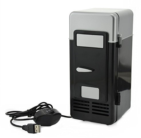 ThreeH USB Minifrigo birra Refrigeratore/Riscaldatore Frigorifero portatile for bevande in lattina H-UF05Black