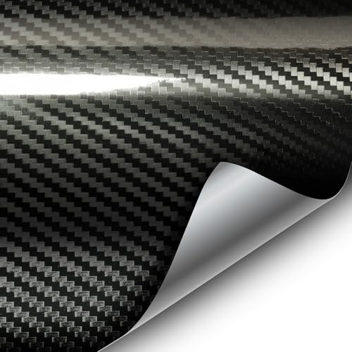 VVIVID Epoxy High Gloss Carbon Vinyl Automotive Wrap Film DIY Easy to Install No Mess (1ft x 5ft, Black)