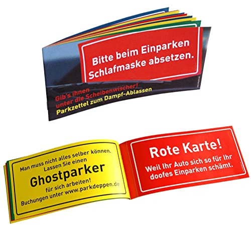 Inkognito Parkzettel zum Dampfablassen - 12 Stück - 20,7 x 9,5 cm • 77080 ''Parkzettel Künstler Sobunthier • Dies & Das • Parkschein • Knöllchen