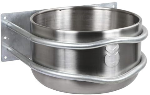 Kerbl 32490 Futtertrog Edelstahl mit Ablauf, Circa 18 Liter