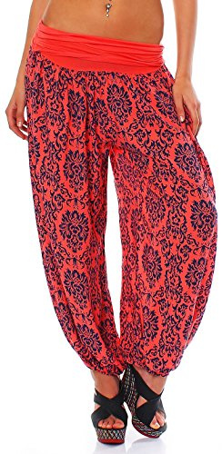 Malito - Damen Pumphose mit Yoga Muster - Haremshose zum Tanzen & Chillen - Lange Aladinhose - Freizeithose 7198 OneSize