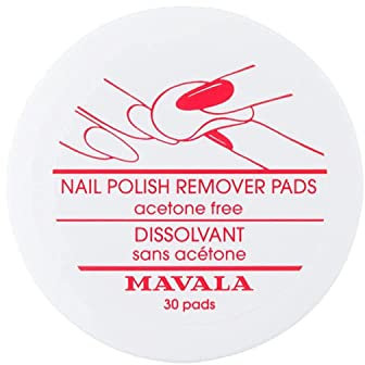 MAVALA - Quita Esmalte de Uñas 30 Discos, Sin Acetona, Prácticos para Viajar, Impregnados con QuitaEsmalte Suave, Propiedades Calmantes y Antioxidantes
