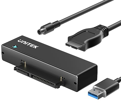 Unitek USB 3.0 to SATA III Hard Drive Adapter External Kit Cable for 2.5 3.5 Inch HDD/SSD Hard Drive Disk, Optical Drive, with 12V/2A Power Adapter, Support UASP