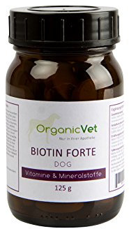OrganicVet Hund Futterergänzungsmittel Biotin-Forte, 1er Pack (1 x 125 g)