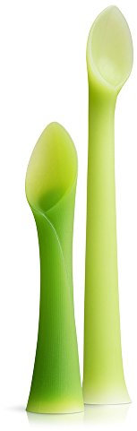 Olababy Baby and Children's Spoon (Training, Set of 2) - Flexible Learning Spoon for Complementary Foods Introduction | Soft, Flexible Silicone BPA-Free