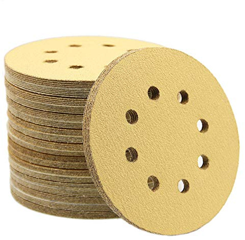 Mestool 5-Inch 8-Hole Hook and Loop Sanding Discs, Orbital Sander Sandpaper Discs, 100 Pieces Round Sandpaper Set, 100 Grit