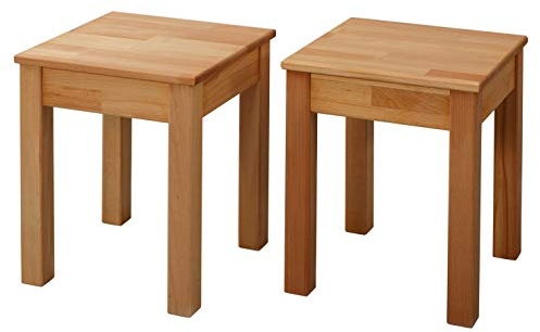 Krok Wood Hocker Tomas aus Massivholz 35x35x45 cm (Buche, 2X ohne Eingriff)