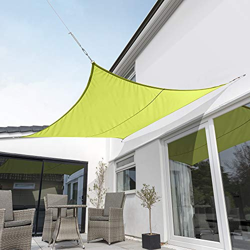 Kookaburra Waterproof Garden Sun Shade Sail Canopy in Lime 98% UV Block (3.6m Square)