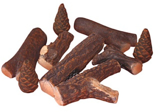 PUR LINE | Piedras Decorativas Blancas de Fibra Cerámica para Chimenea de Etanol – Pack de 24 Unidades ignífugas, decoración Moderna y Elegante para Interiores (Troncos)