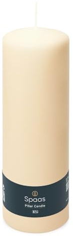 Spaas Unscented Pillar Candle 80/250 mm, 115 Hours, Ivory