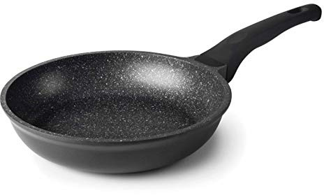 LACOR 24124 - Sartén Black Eco Piedra Aluminio Fundido 24 cm - Negro | En aluminio ligero, para dorar, freír y saltear a diario; ideal para cocina profesional y uso diario en casa, muy práctico