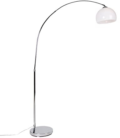 Qazqa arc-basic - Lampe arquée - 1 lumière - H 1760 mm - Chrome - Design, Moderne, Rétro - éclairage intérieur - Salon