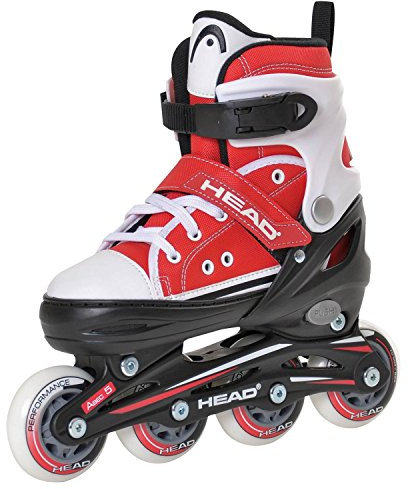 HEAD - Kinder Inlineskates I verstellbar I 4 Größen I Rollerskates für Kinder I komfortable Skates I atmungsaktiv I Inliner für Jungs und Mädchen I im Chucks-Design - Rot/Weiß, 34-37