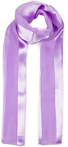 Mytoptrendz® Elegant Plain Scarf For Women Classic Lightweight Sheer Chiffon Silky Soft Shiny Satin Stripe Neck Wrap Scarves For Wedding and Evening Dress (Lilac)