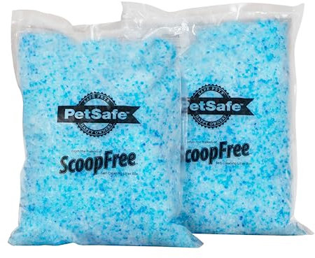 PetSafe - ScoopFree Premium Nicht-Klumpende Kristall-Katzenstreu - Geruchskontrolle, Haftet Nicht an den Pfoten, Staubfrei - Premium Blau, 2-Pack