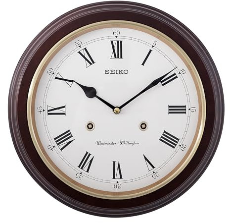 Seiko Station Clock QXH202B RRP: 31.4 x 31.4 x 6.1cm * Westminster chime * On/off switch * Alder case