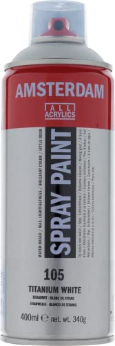 Amsterdam Sprühfarbe - Titanium Weiß 105-400 ml - Wasserbasierend, lichtecht & geruchsarm - Ideal für das Studio - Kompatibel mit verschiedenen Untergründen