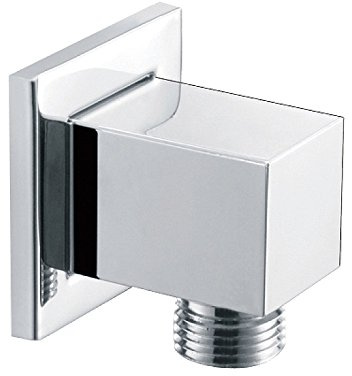bath & more Wandanschlussbogen Quadrat II, 1/2 Zoll mit Rückflussverhinderer, chrom, 1 Stück, 150012439