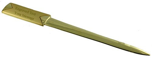 Goldfarbener Brieföffner mit Gravur, personalisierbar am Griff, Silber, EinheitsgröÃŸe