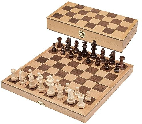 Philos 2708 - Schach, Schachspiel, Schachkassette, Feld 33 mm, Königshöhe 64 mm, Holz