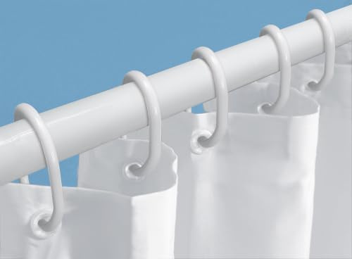 Kleine Wolke Dusch-Set, Set 3-teilig, bestehend aus eine DV-Stange 75-125 cm, 1 Duschvorhang 120x200 cm und 8 Duschvorhangringe in weiß