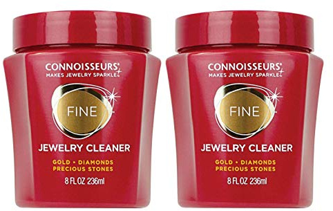 Connoisseurs Gold Jewellery Cleaner | Gold-Cleaner for Jewellery | 8oz Jewelry Cleaning for Gold & White-Gold, Rings & Precious Jewels | Clean, Shine & Protect - 2 Pack