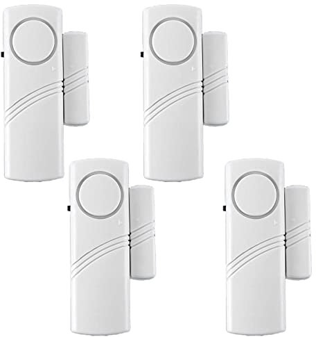 4 Pack Home Security Alarms - Window & Door Alarm Sensors for Kids Safety, Burglar Bell Alarm for Home & Office