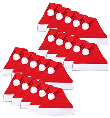 Schramm® 20 Stück Weihnachtsmützen 30x41cm Nikolausmützen Weihnachtsmann Mütze Weihnacht Nikolaus 20er Pack